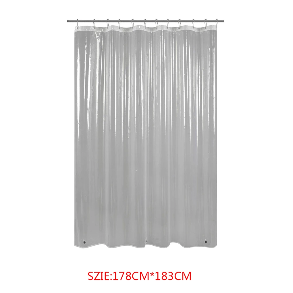

Clear Shower Curtain Waterproof White Plastic Bath Curtains Liner Transparent Bathroom Mildew PEVA Home Luxury with Hooks