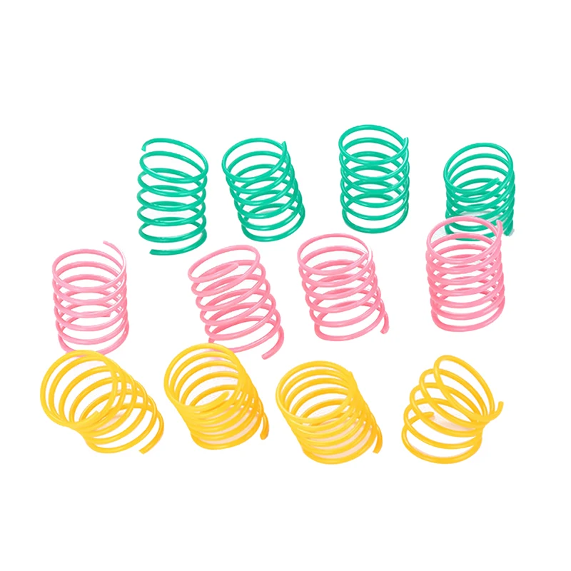 

10Pcs Pet Wide Durable Heavy Gauge Plastic Colorful Springs Cat Toy Playing Toys for Kitten