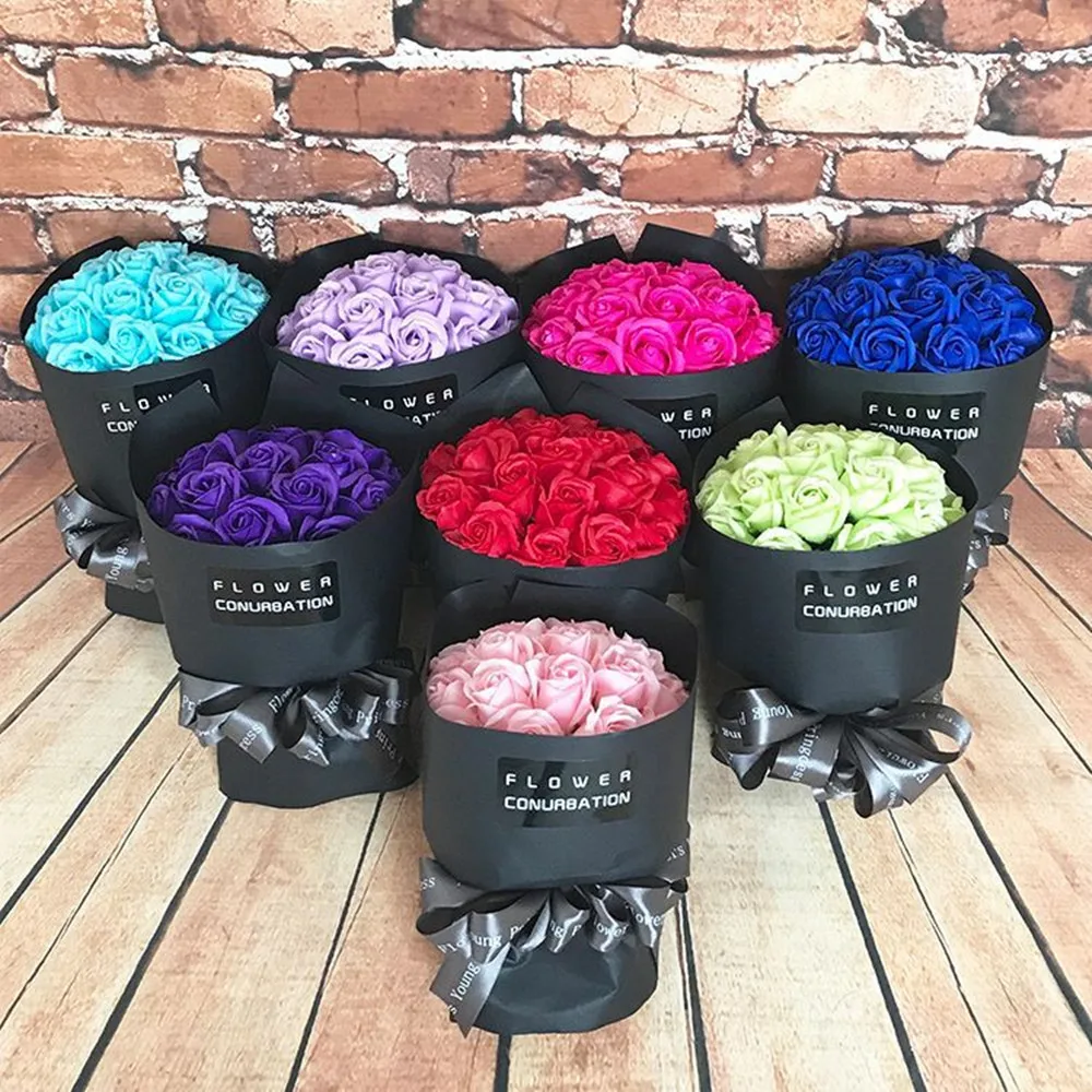 20 шт. мыльные цветы Роза ручной работы Корейская посылка букет цветов подарки на