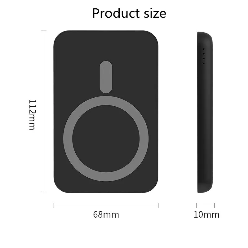 

For MagSafe Power bank 5000mAh Mini Portable Wireless Charger Mobile Power For iPhone 12 Mini Pro Max Xiaomi 5W Wireless Charger