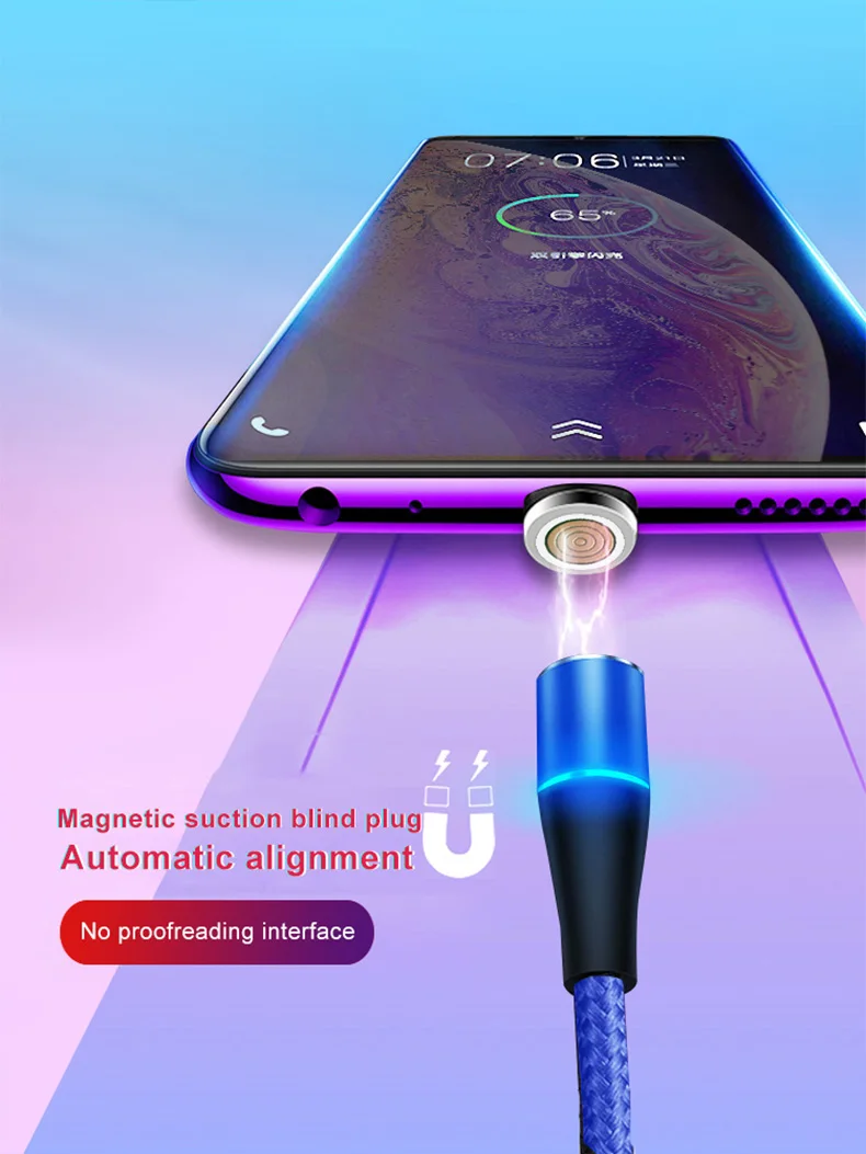 2M 3A Magnetic Cable Quick charge 3.0 Micro USB Charger Type C Fast Charging For iPhone 7 XS Samsung S8 Magnet Phone Cables | Мобильные