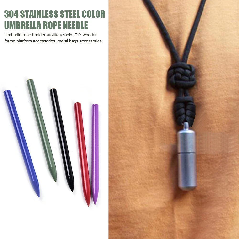 

Paracord Bracelet Needle Stainless Steel DIY Parachute Cord Knitting Needles Travelling Easy Carrying Portable Parts