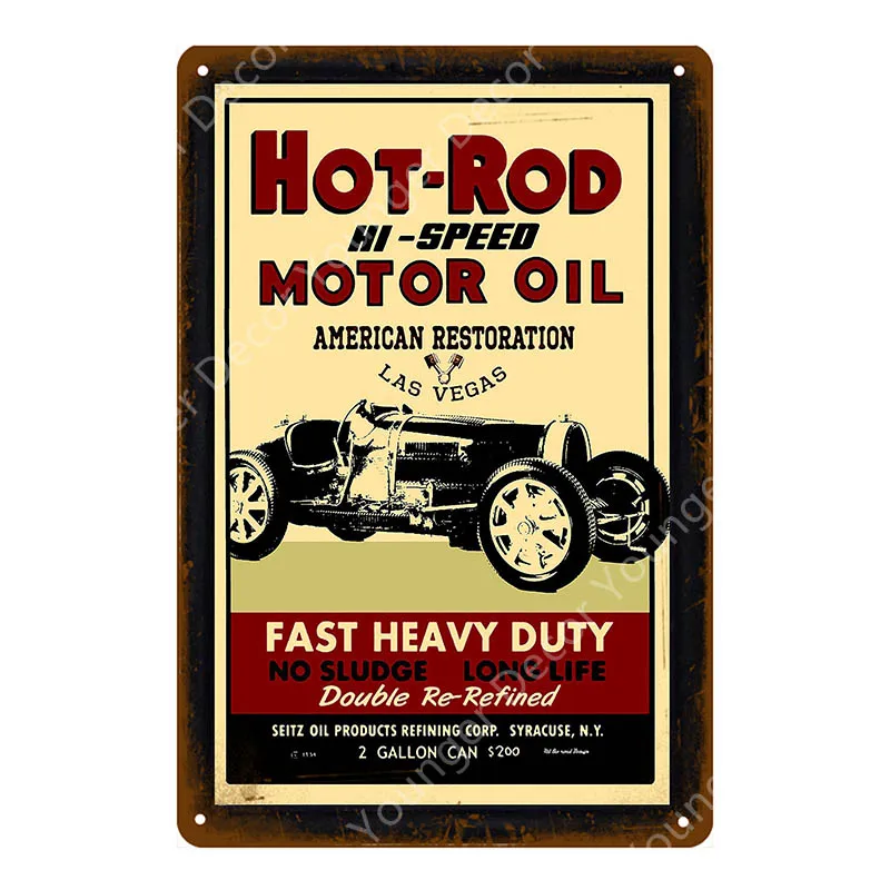 Hot Rod моторное масло металлические знаки папа гаражный Декор Автомобиль мотоциклы табличка для бара паба домашняя декоративная тарелка винтажный художественный плакат YI-054 - Цвет: YD4457I