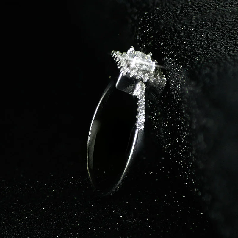 

Solid Real 925 Sterling Silver Rings 2 Carat for Women Wedding Engagement Promise Ring for Girls Wholesale Jewelry R213S