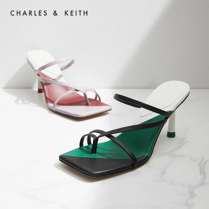 

CHARLES＆KEITH New Arrival for Summer 2021 CK1-61720069 Ladies color block square toe high heel sandals