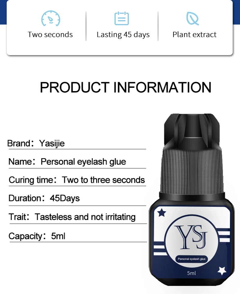 5ml Eyelash Extension Black Glue No Smell Irritant Adhesive Retention Lasting Fast Drying Semi Permanent Lash Tools | Красота и