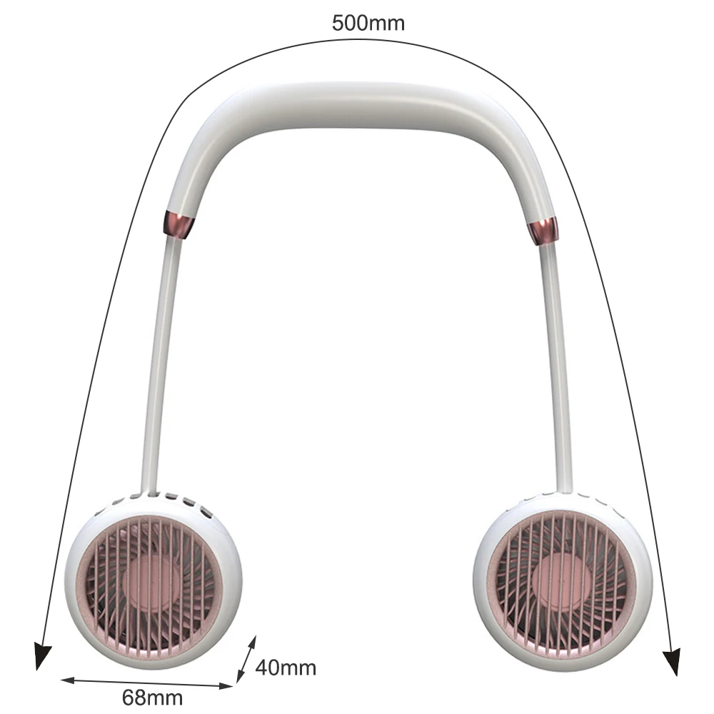 

Mini Neckband Fan Portable USB Rechargeable Headphone Design Fan Mute Hand Free Neckband Cooler for Home Outdoor