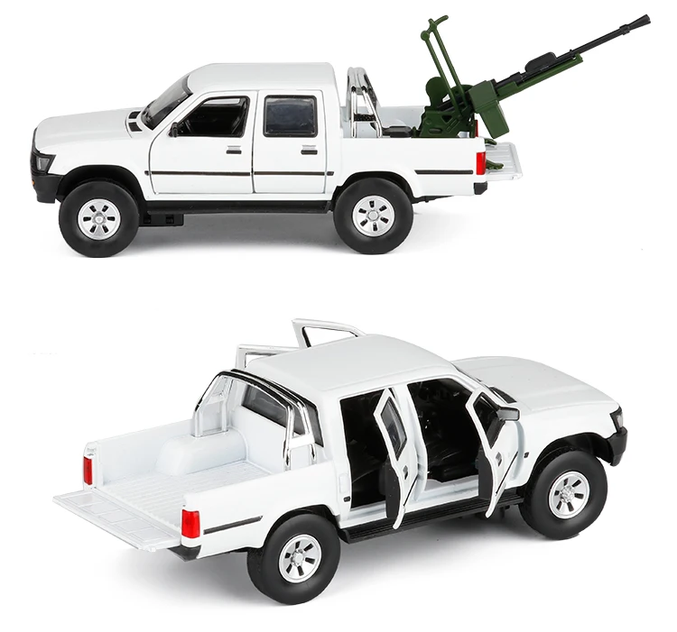 Грузовик пикап Toyota Hilux 1/32 с пистолетом антибаком литая металлическая модель