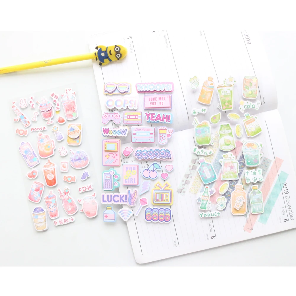 Domikee 2020 Новые kawaii Мультяшные корейские стереоскопические украшения DIY наклейки
