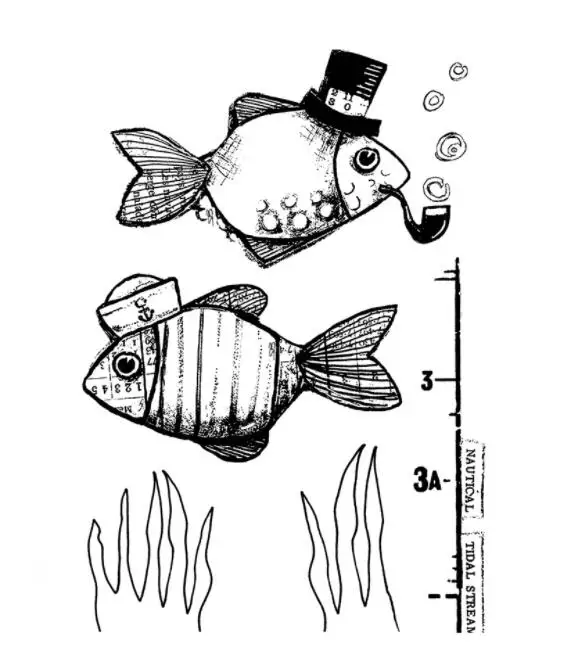 Прозрачный силиконовый штамп с рыбами/печать для сделай сам