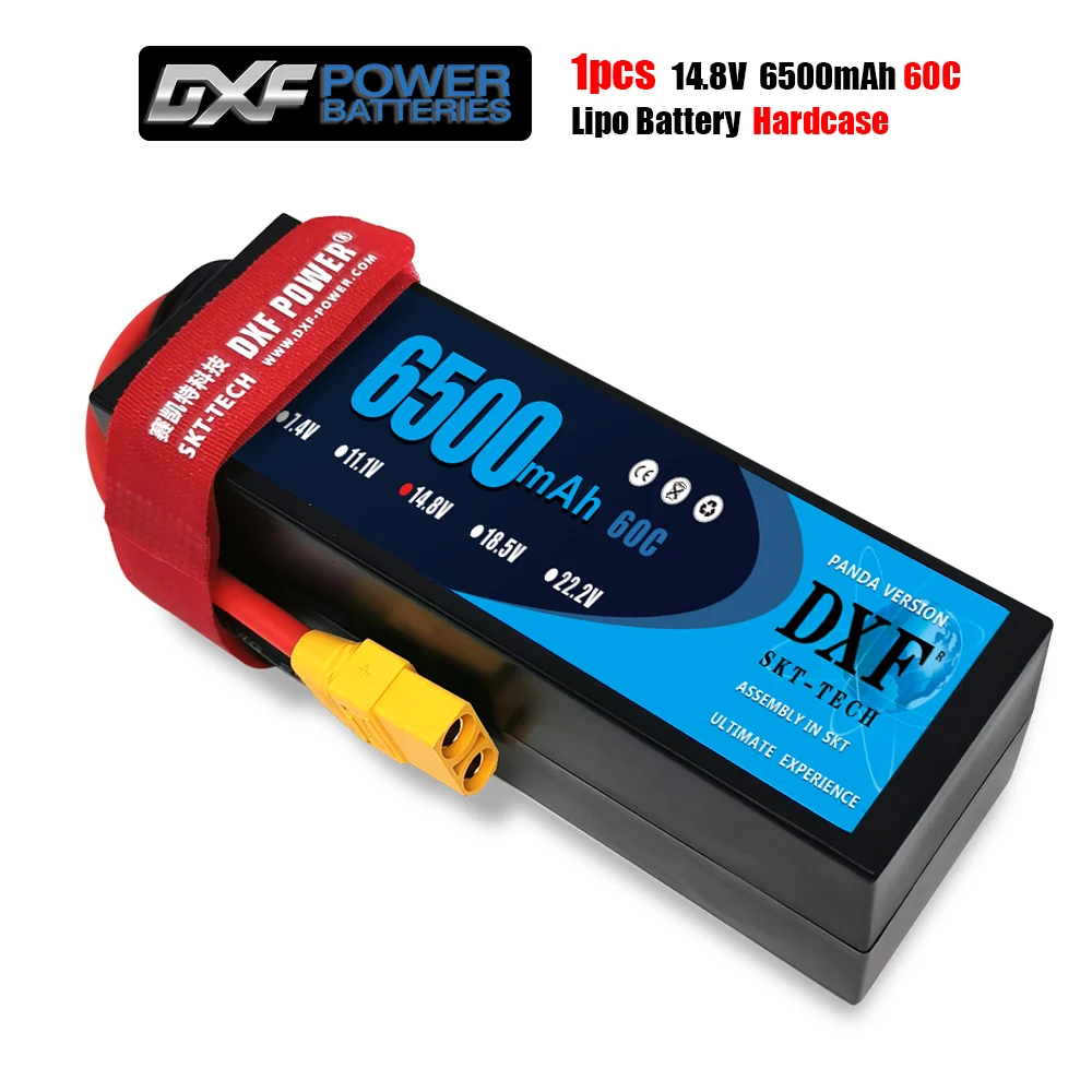 2PCS DXF Lipo 4S Battery HardCase 14.8V 6500mAh 100C/5200mah 50C/7300mah 130C/AKKU for 1:8 1:10 RC Car E Buggy Truggy Truck Boat | Игрушки и