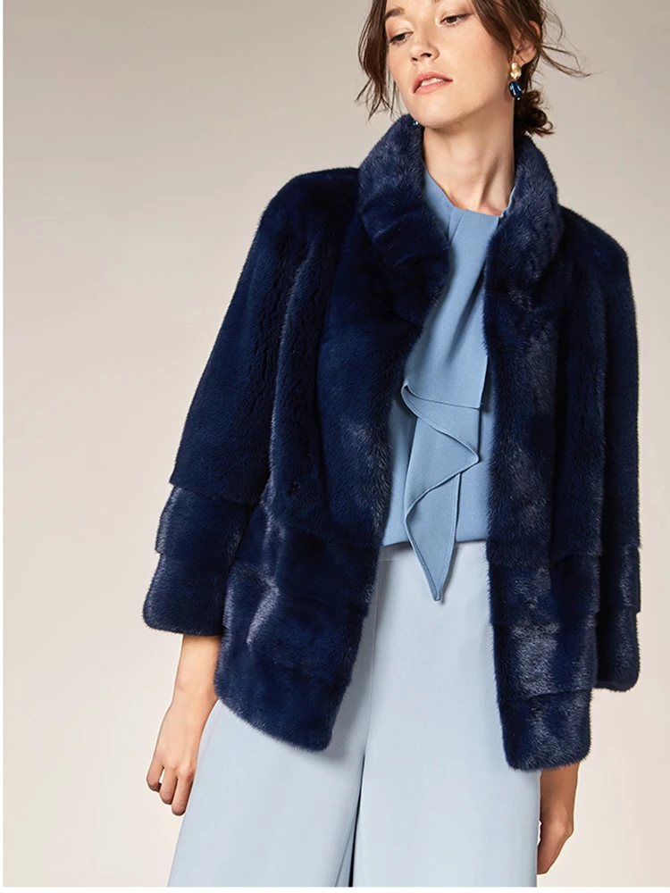 

TOPFUR Luxury Real Mink Fur Genuine Leather Coat 2021 Fashion Winter Outerwear Warm New Women's Whole Skin Mink Fur Coat