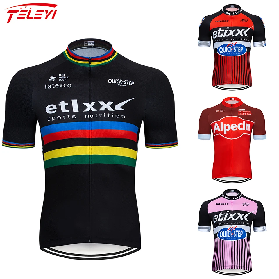 etixxl Cycling team Clothing Bike jersey Quick Dry Mens Bicycle shirts short sleeves pro Cycling Jerseys bike Maillot