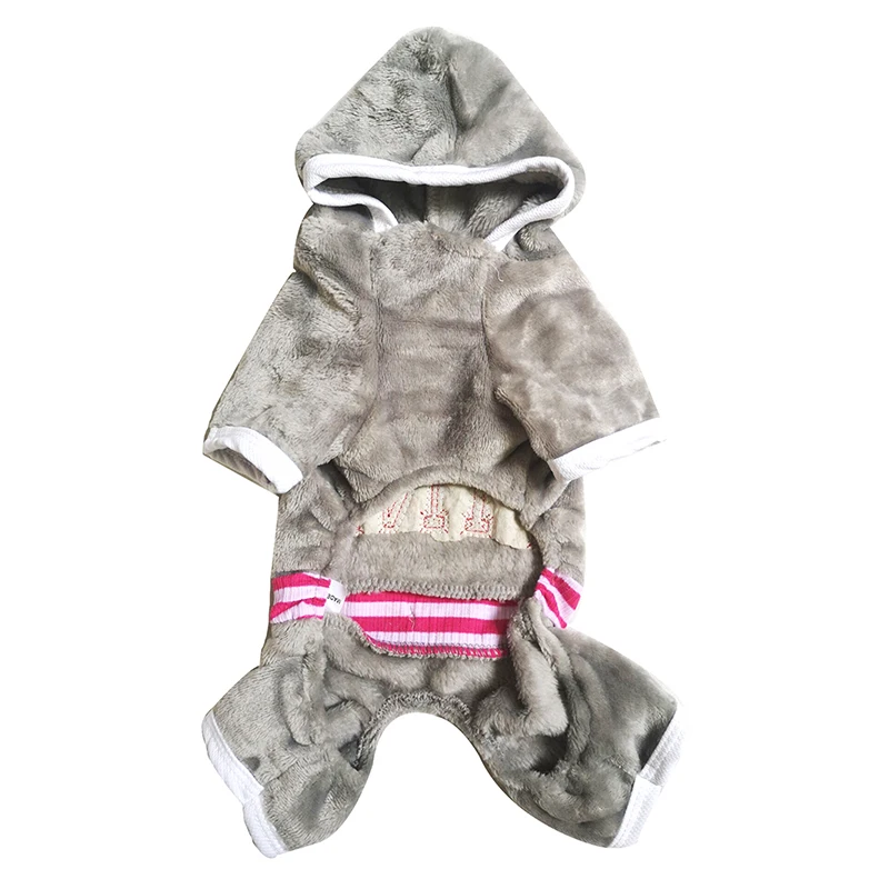Скидка Мягкая собака теплая одежда комбинезон для щенка пальто с капюшоном Одежда для собак домашних животных Свитер с ворсом; Прямая поставка