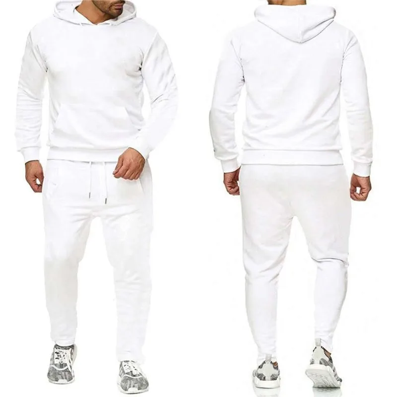 

2Pcs Men Sets Casual Fashion Hoodies Pant Hoody Sweatshirts + Sweatpants Tracksuit Autumn Spring Jogging Sportswear Solid Jacket