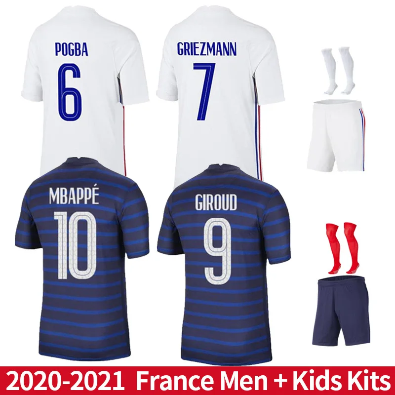 

2021 2022 France Football Tracksuit Men + Kids Kits Way Benzema Soccer Jersey Shirts Giroud Mbappe Edge Pogba Training Suit