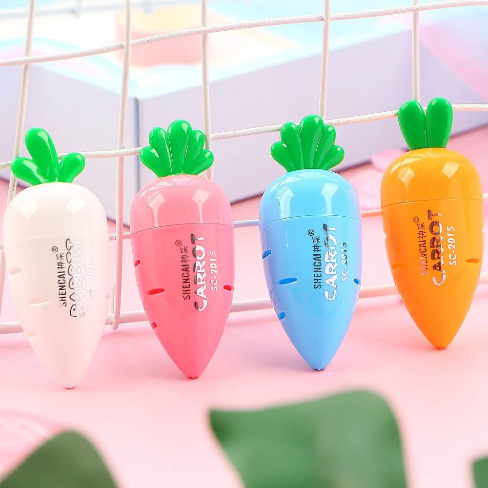 1 шт. Kawaii морковь Пластиковая точилка для карандашей школьные канцелярские