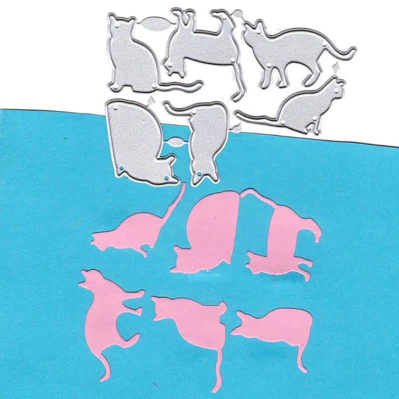 Милый костюм кошки металлический вырубной штамп трафарет для скрапбукинга