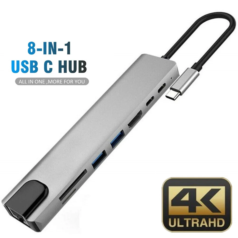 Концентратор USB Type-C HDMI RJ45 3 1 порт SD/TF кард-ридер питание для MacBook Pro | Электроника