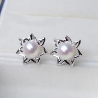 real natural freshwater white pearl earrings for womenline up for engagement party bridal jewelry