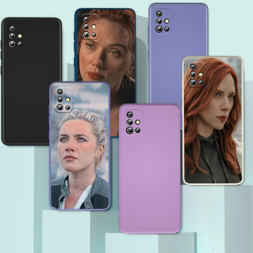 

Black Widow Marvel Avengers For Samsung Galaxy A72 A52 A71 A51 A32 A31 A12 A11 A91 A81 A02 A01 Liquid Silicone Soft Phone Case
