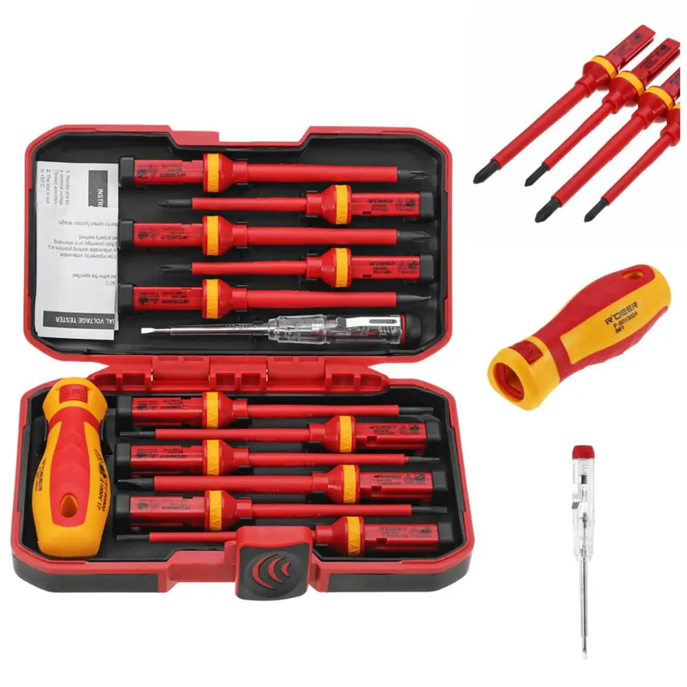 

13Pcs 1000V Electronic Insulated Screwdriver Set Phillips Slotted Torx CR-V Screwdriver Repair Tools