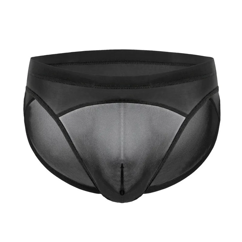 6PCS Men's Low Rise Underwear Briefs Sexy Breathable Mesh See Through Lingerie Underpants Male Clothes New U Convex Panties