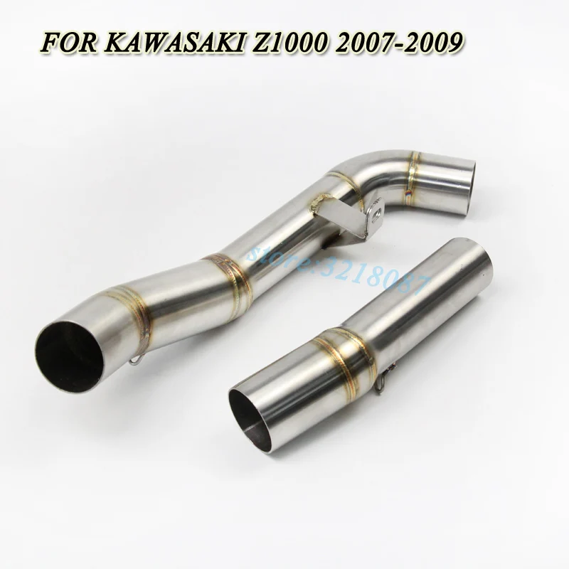 Stainless Steel Motorcycle Exhaust Pipe Modified Front Middle Link Pipe Escape Moto Muffler For KAWASAKI Z1000 2007-2009