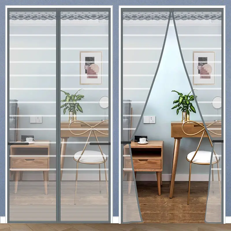 

Mosquito screen curtain Velcro free perforation outer door partition curtain magnetic curtain thick glass fiber diamond mesh