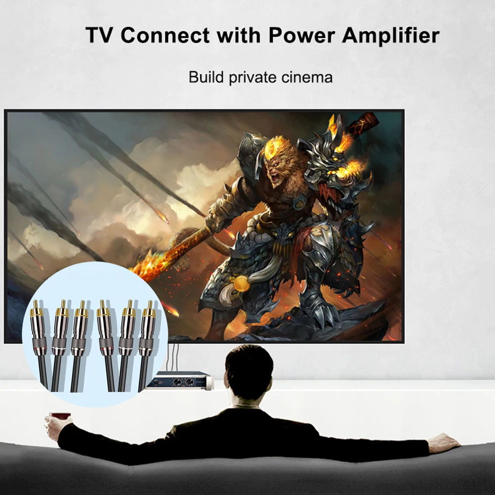 3 RCA a 3RCA кабель с обработанным штекером AV 1 М1 5 m2m3m5m разъем для видео STB TV DVD VCD|Кабели