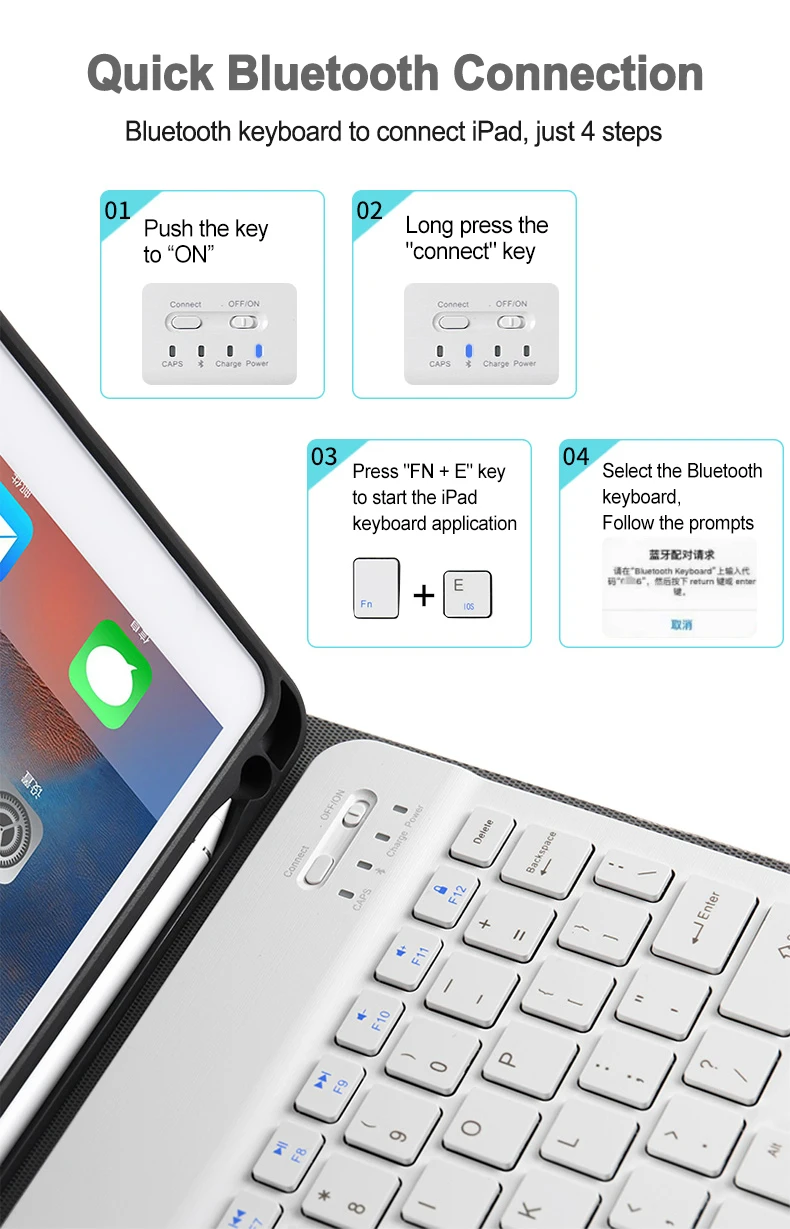 Чехол для ipad 9 7 с английской клавиатурой планшетофон 2017 2018 air 2 1 чехол-карандаш и