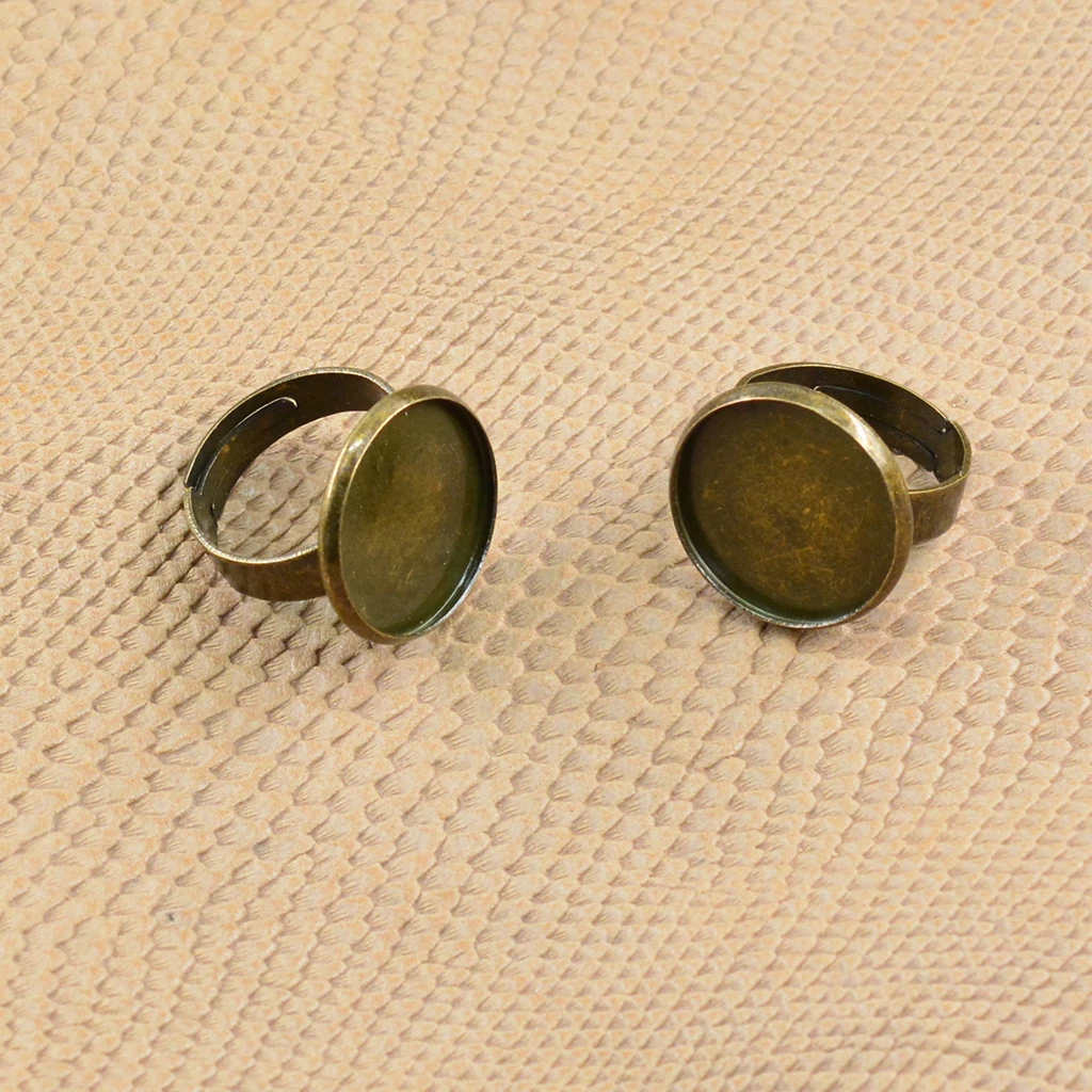 10 шт бронзовые регулируемые ювелирные изделия Кабошоны заготовки для колец