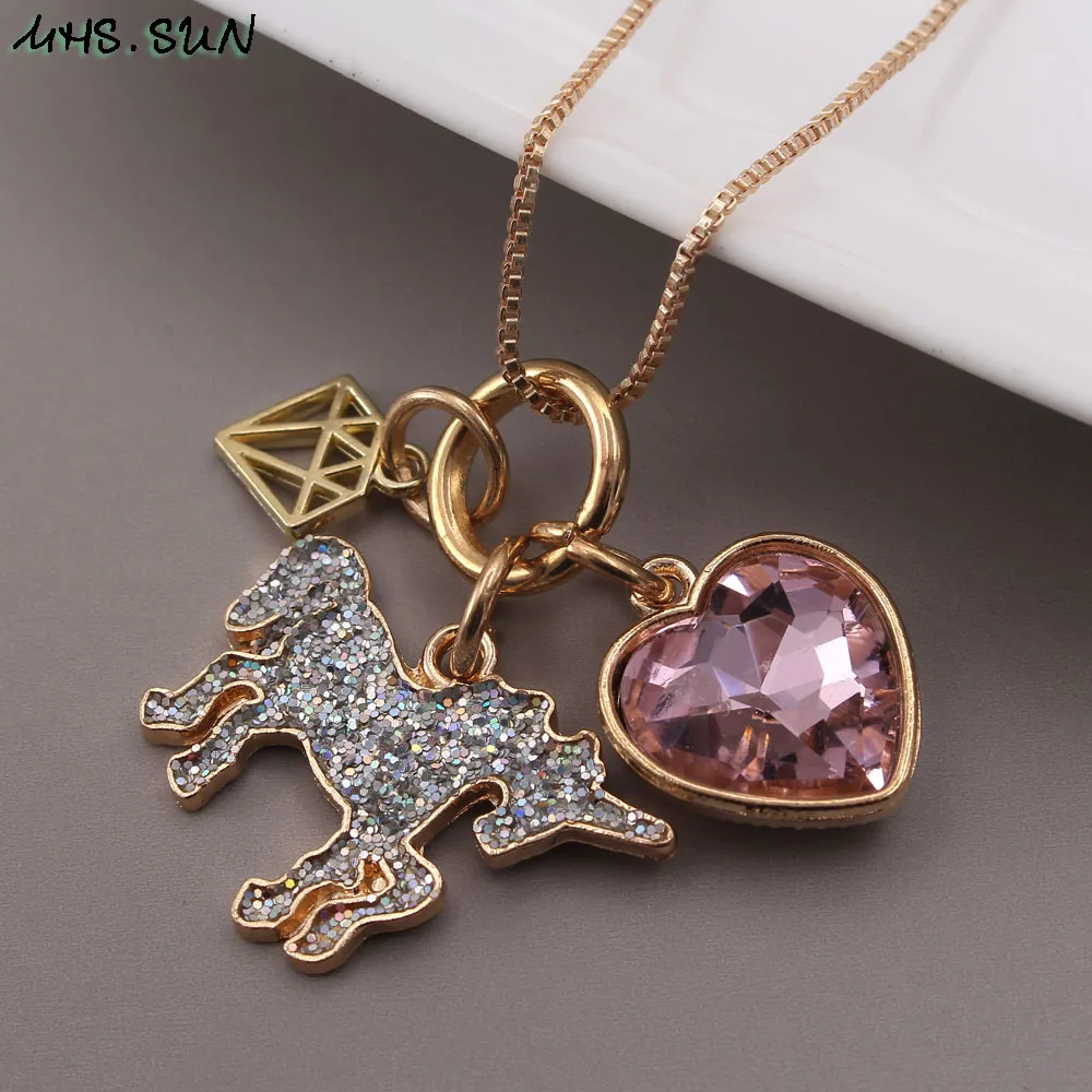 Ожерелье MHS.SUN для девочек с подвесками в виде единорога модная детская