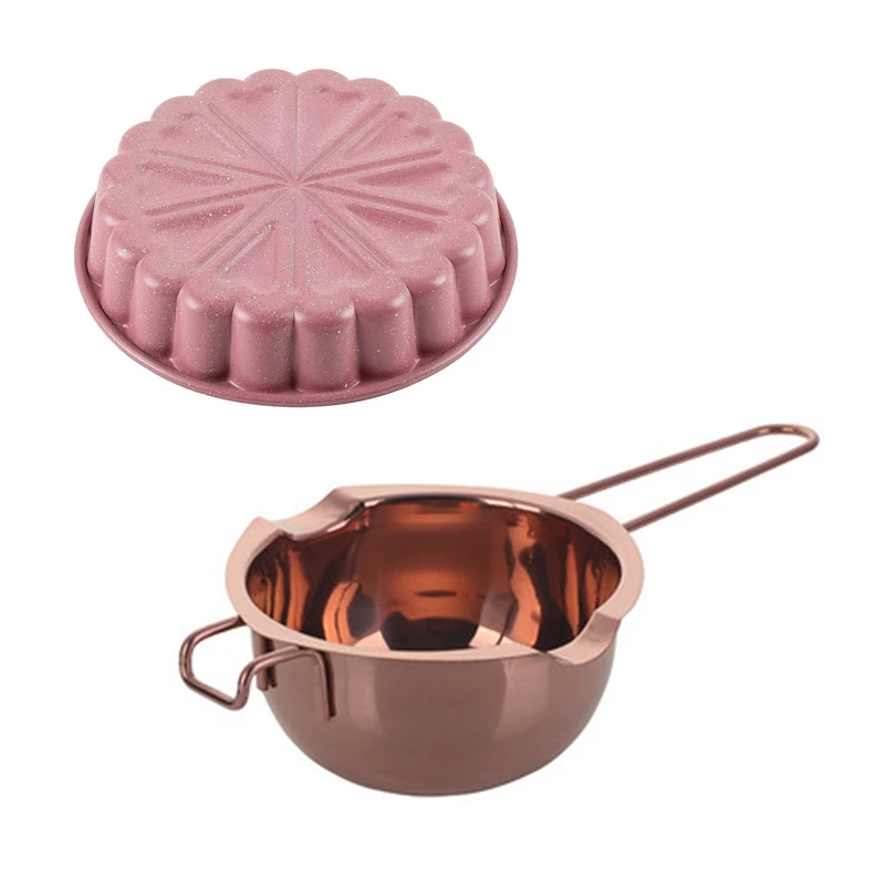 

4-Layer Non-Stick Coating,Charlotte Cake Mold Bakeware,28Cm With Chocolate Cookware Heating Milk Bowl Baking Tool A