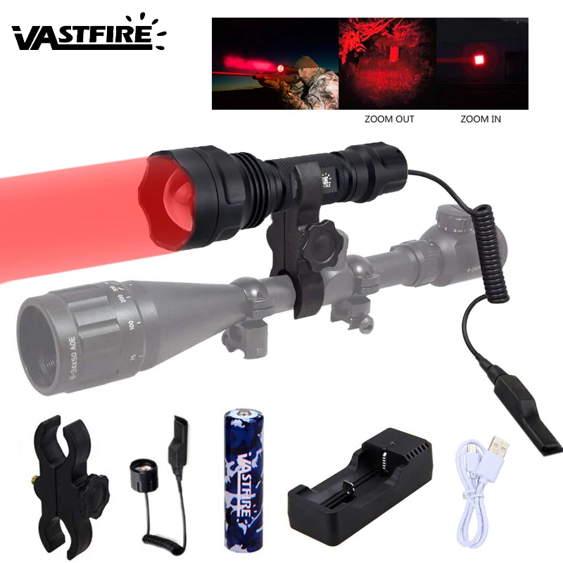 Масштабируемый охотничий фонарик с зумом 5 лм для охоты тактический