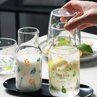 Графин для воды со стаканом, стеклянная бутылка для холодной воды, наборы чашек, прикроватный кувшин для воды, термостойкая бутылка, посуда для напитков