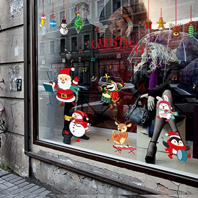 

Christmas concert DIY shop stickers Santa Claus wall stickers Christmas window decoration stickers home decoration accessories