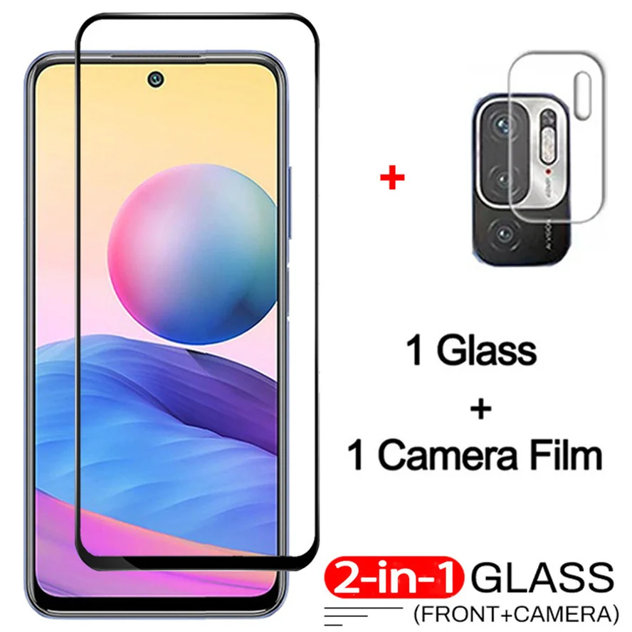 

2-in-1,tempered glass + camera film for redmi note10 5g glass note 10t 10s xiaomi note 10 s screen protector redmi note-10 glass