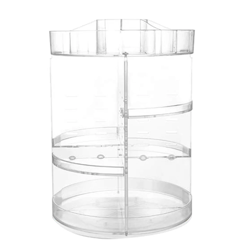 Вращающийся на 360 градусов Органайзер для макияжа большая емкость и регулируемая