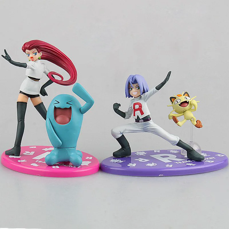 Takara Tomy Rocket Team wobбуфет Джеймс Meowth Покемон гаражные наборы аниме экшн-фигурки