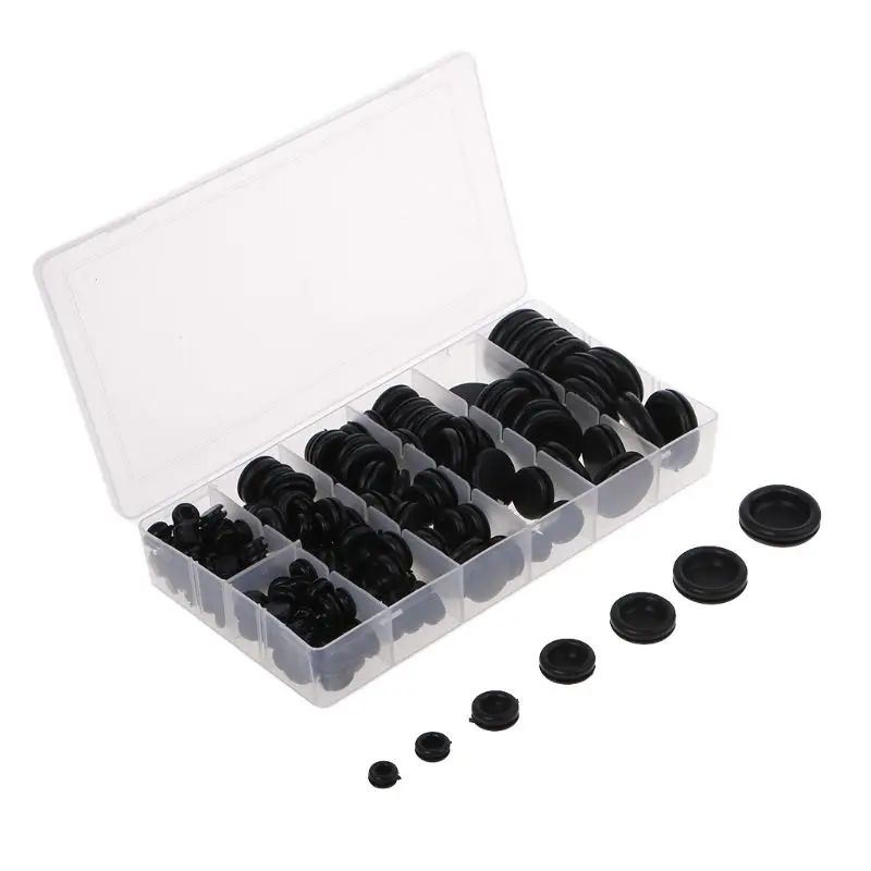 

170Pcs Rubber Grommets Assortment Fire Wall Electrical Wire Gasket Kit Firewall Hole Plug Set