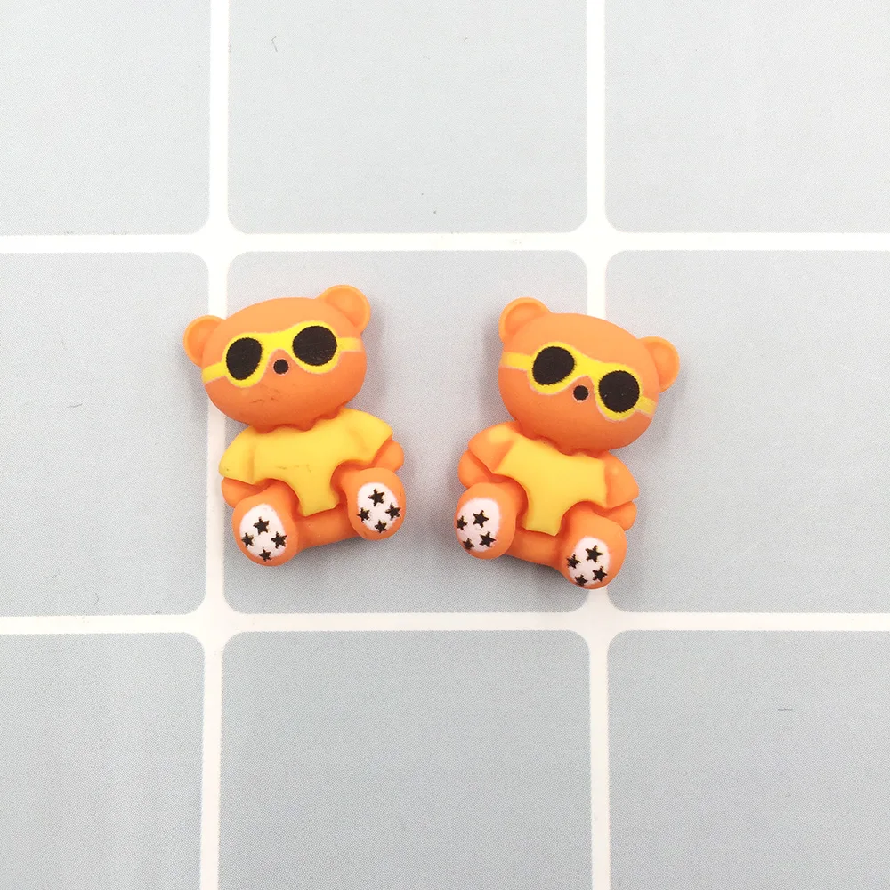 Миниатюрный кавайный стеклянный медведь с плоским основанием кабошон сделай сам