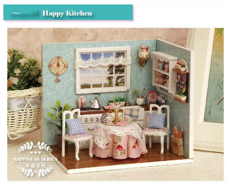 Сделай сам счастливая кухонная мебель ручной работы миниатюрный деревянный