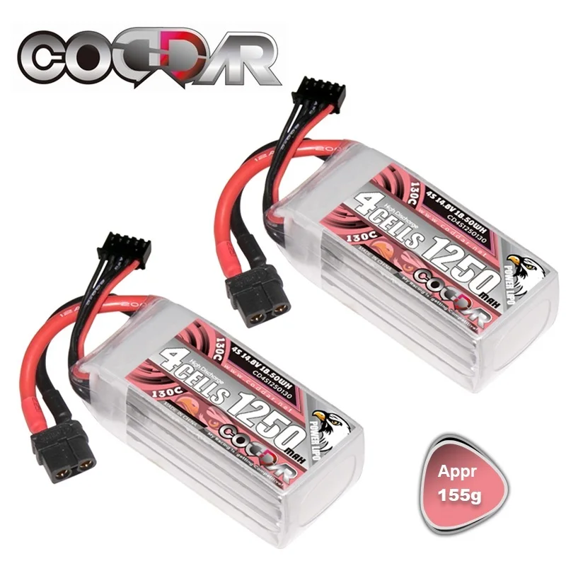 

Аккумулятор для гоночного автомобиля 130C, 14,8 в, 1250 мАч, LiPo аккумулятор для радиоуправляемого квадрокоптера, вертолета, лодки