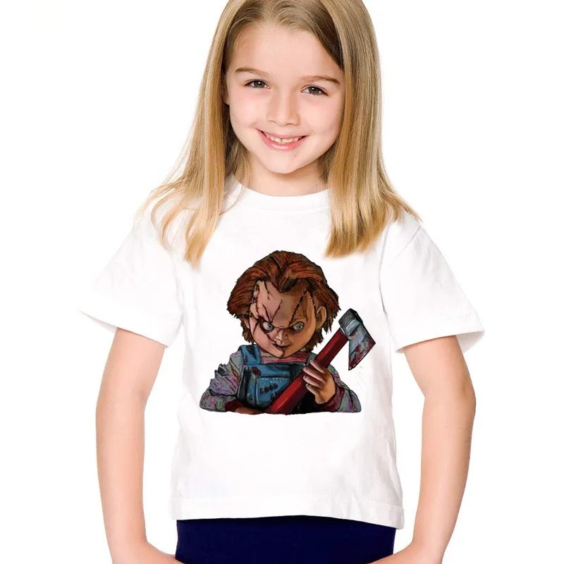 Детские футболки с рисунком Чаки дьявола детские летние Забавные короткими