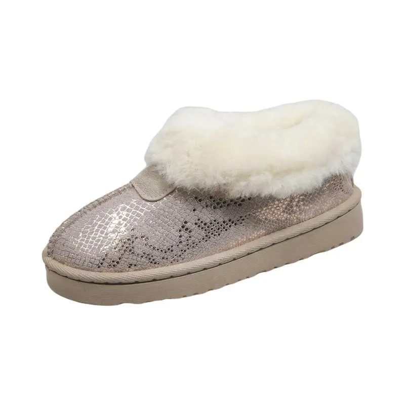 

Classic Genuine Snow Boots Plush Wool Women Warm Winter Boots Shoes Large Size 40 Outdoor Black Gray Colors Cozy