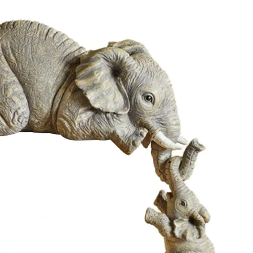 

3Pcs Animal Statue Anti-deform Exquisite Resin Grey Table Elephant Figurine Sculpture for Decorating