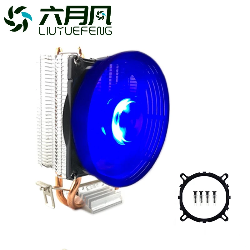 

CPU Cooler Master 2 Pure Copper Heat-pipes Fan With Blue Light Cooling System with PWM Fans D31 20 Dropship