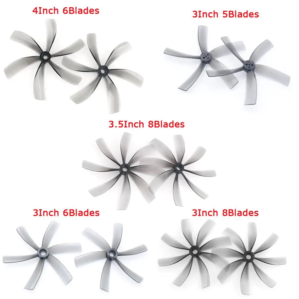 

2/6Pairs HQProp Duct CW CCW Shaft Poly Carbonate Grey 3/3.5/4Inch 5/6/7-Blades Propeller for Cinewhoop FPV Racing RC Drone