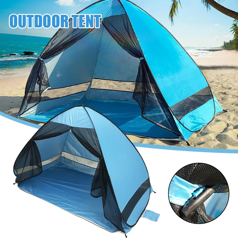 

Pop Up Tent Automatic Instant Tent Portable Beach Tent Waterproof Sun Shelter Front Mesh Door Design